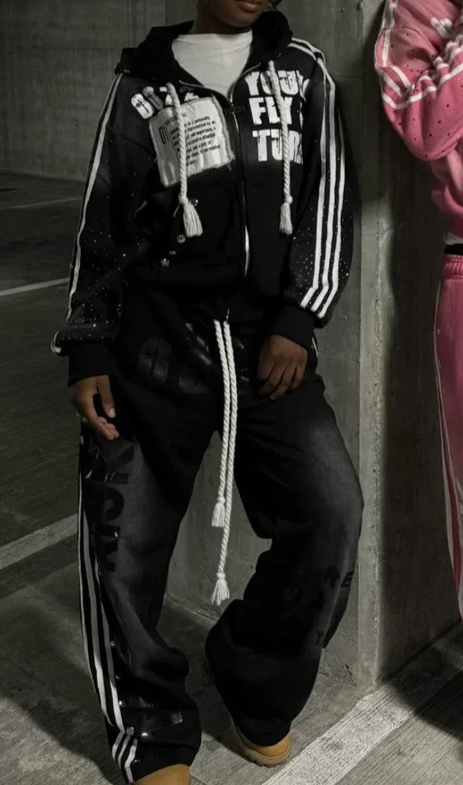 Harajuku Retro Unisex Sweatpants/ Hoodie & Sets