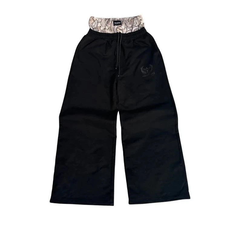 Embroidered Baggy Drawstring Sweatpants Unisex