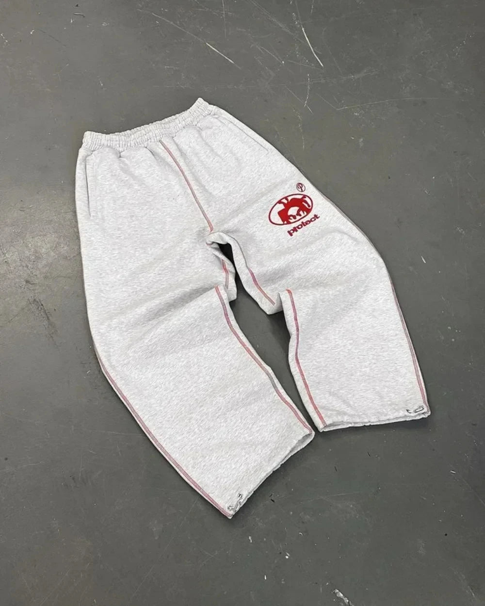 Embroidered Baggy Drawstring Sweatpants Unisex