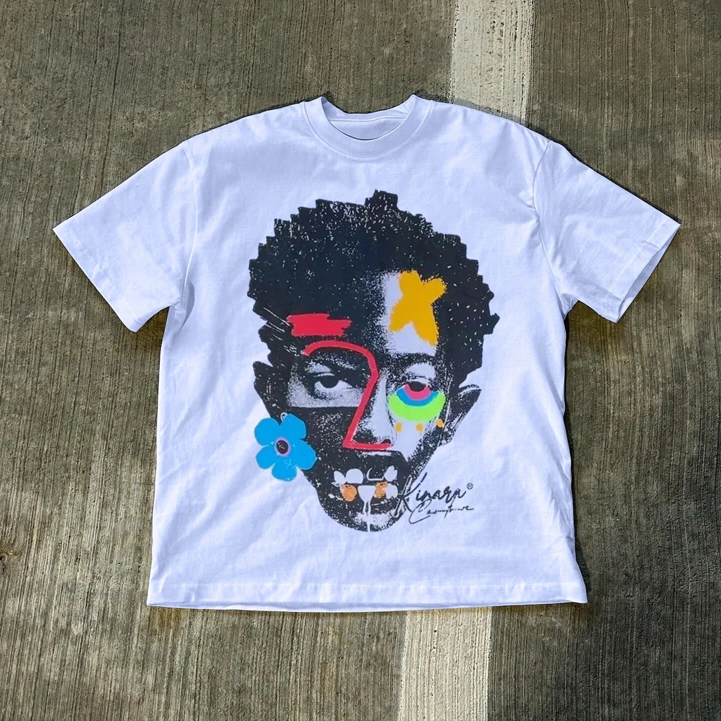 “Big Head” Short Sleeve Graphic Tee Harajuku Unisex (2000s)